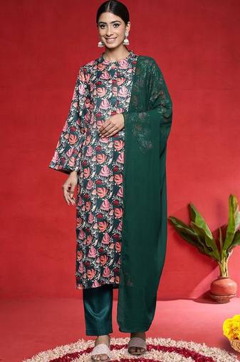 Women Floral Printed Kurta with Trousers & Dupatta