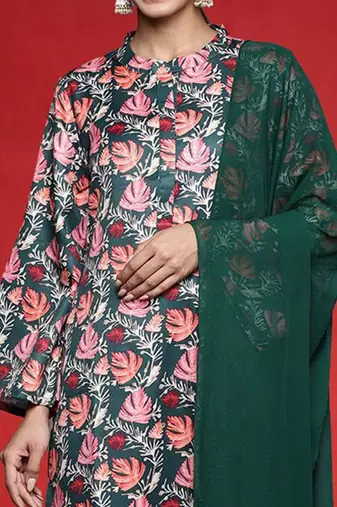 Women Floral Printed Kurta with Trousers & Dupatta