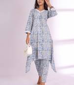 Ethnic Motifs Printed V Neck A-Line Kurta With Trousers