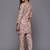 Grey Floral Printed Mandarin Collar Straight Kurta With Trousers