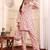 Off White Floral Printed V-Neck Flared Sleeves Straight Kurta With Trousers
