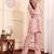 Off White Floral Printed V-Neck Flared Sleeves Straight Kurta With Trousers