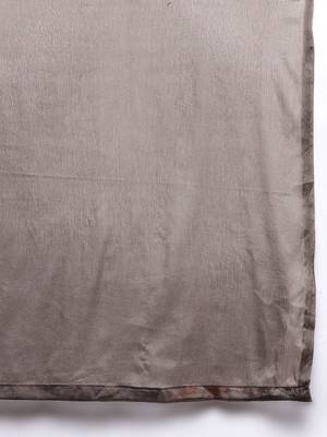 Floral Printed Beads & Stones Pure Silk Kurta With Trousers & Dupatta 4