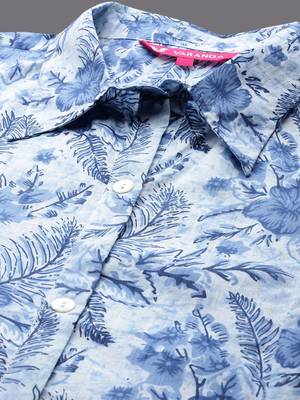 Women Floral Printed A-Line Kurta with Trousers 6