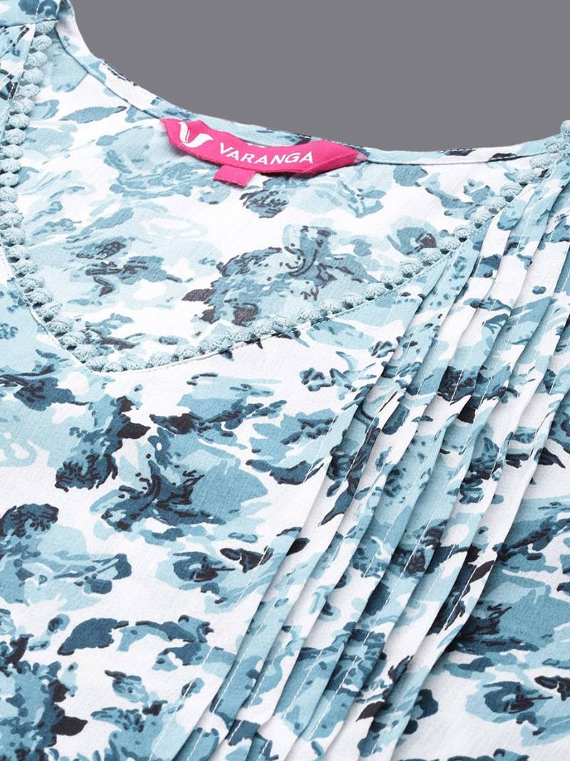 Women Floral Printed Regular Kurta with Trousers