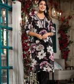 V-Neck Mirror & Sequins Embellished Kurta Set