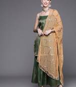 Geometric Woven Design Regular Kurta With Sharara & Dupatta