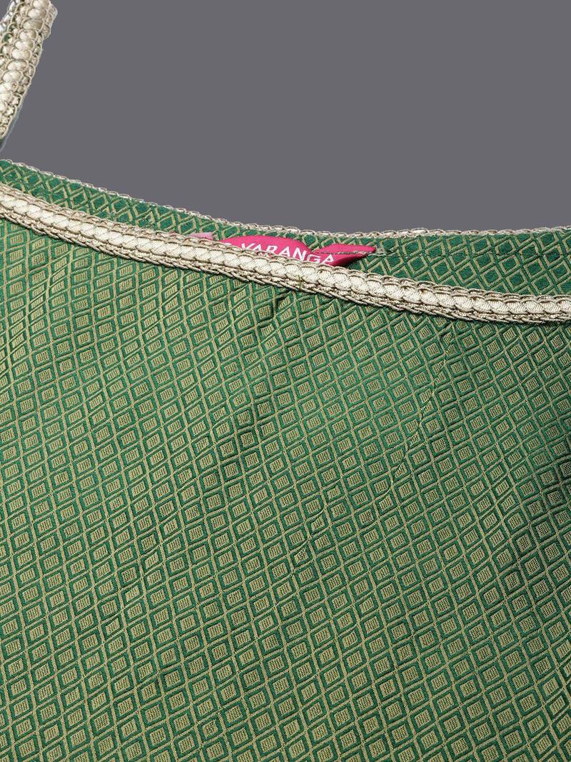 Geometric Woven Design Regular Kurta With Sharara & Dupatta