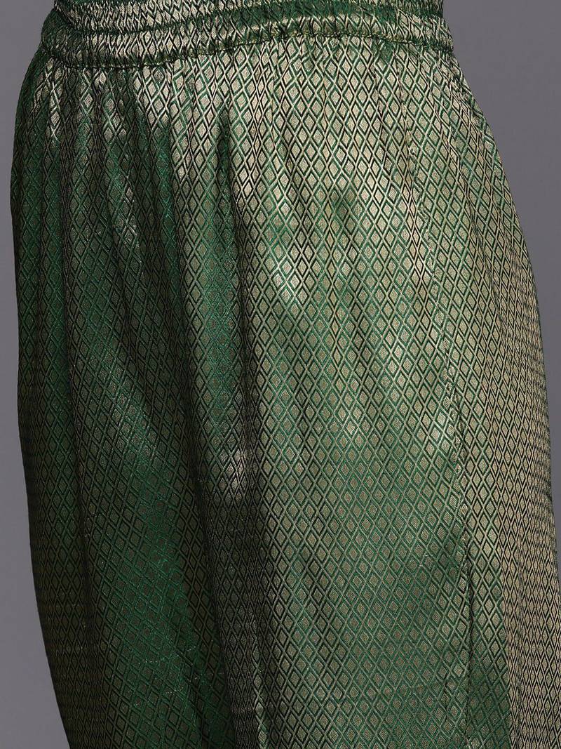 Geometric Woven Design Regular Kurta With Sharara & Dupatta