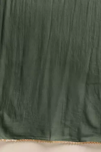 Green Shibori Printed Sequinned Pure Cotton Kurta With Trousers & Dupatta