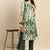 Green Shibori Printed Sequinned Pure Cotton Kurta With Trousers & Dupatta