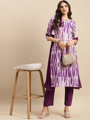 Shibori Dyed Regular Sequinned Pure Cotton Kurta With Trousers & Dupatta 6