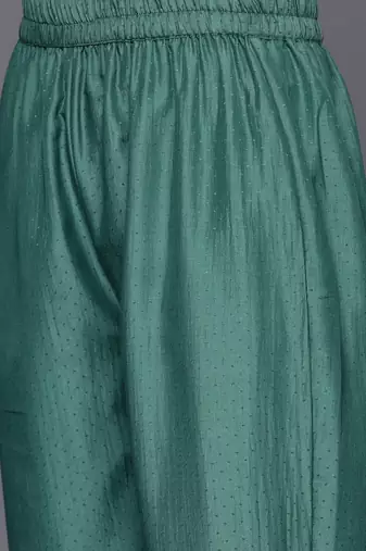 Ethnic Motifs Yoke Design Zari Sequined Kurta with Trousers & Dupatta