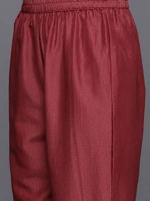 Ethnic Motifs Yoke Design Zari Sequined Kurta with Trousers & Dupatta 3