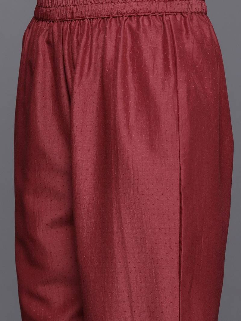 Ethnic Motifs Yoke Design Zari Sequined Kurta with Trousers & Dupatta