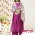 Round Neck Regular Kurta with Trousers & With Dupatta