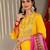 Ethnic Motif Yoke Design Gotta Patti Cotton Kurta With Trousers & Dupatta