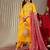 Ethnic Motif Yoke Design Gotta Patti Cotton Kurta With Trousers & Dupatta