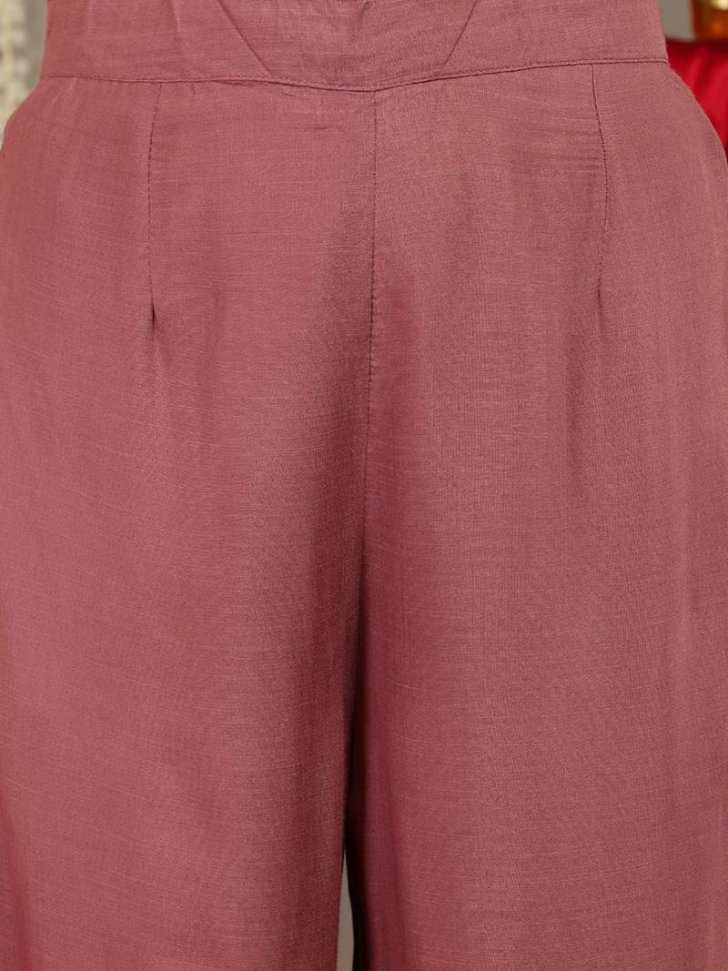 Gotta Patti Detail Straight Kurta & Trousers With Dupatta