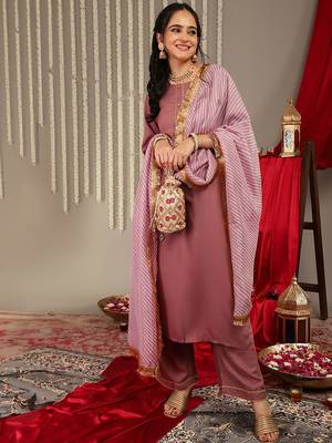 Gotta Patti Detail Straight Kurta & Trousers With Dupatta 7