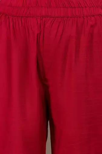 Thread Work Detail Straight Kurta & Trousers With Dupatta