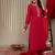 Thread Work Detail Straight Kurta & Trousers With Dupatta