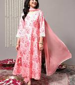 Floral Printed A-Line Kurta With Trousers & Dupatta