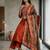 Floral Embroidered Thread Work Kurta & Trousers With Dupatta