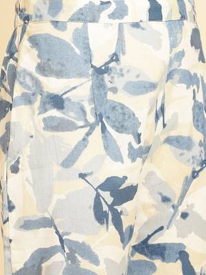 Floral Printed Shirt Collar Kurta With Trousers 3