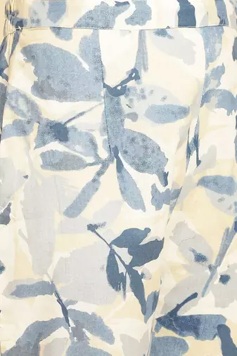 Floral Printed Shirt Collar Kurta With Trousers