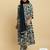 Floral Printed Pure Cotton Empire Mirror Work Kurta With Trousers & Dupatta