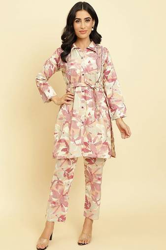 Floral Printed Kurti With Trousers