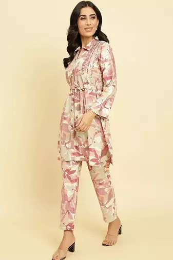 Floral Printed Kurti With Trousers