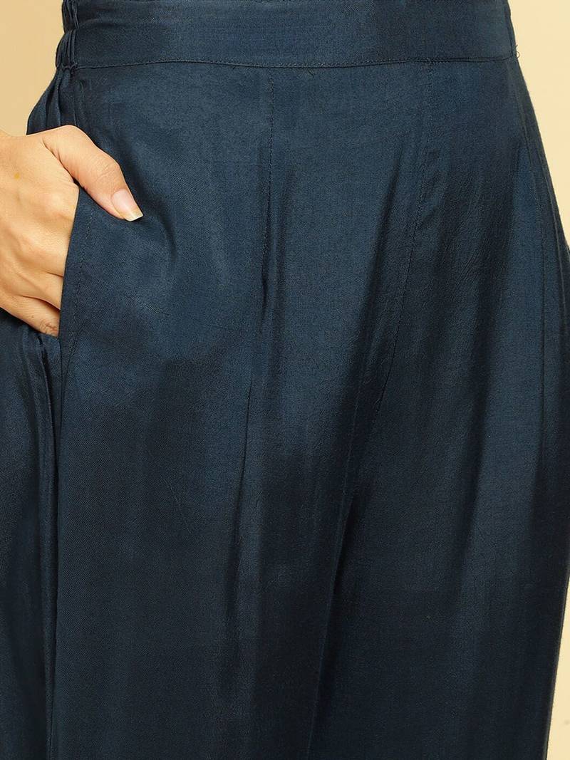 Floral Embroidered Beads & Stones Kurta With Trousers & Dupatta