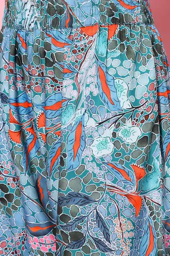 Women Abstract Printed Regular A-Line Kurta with Trousers