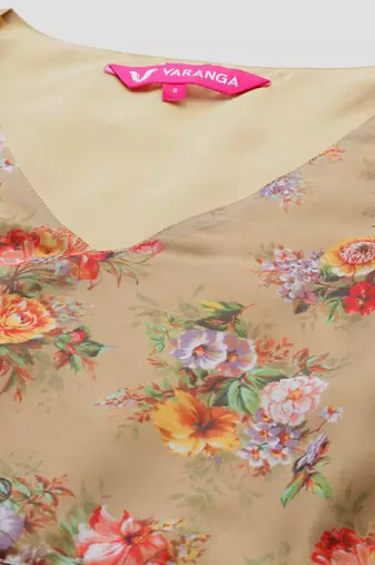 Floral Printed High Slit Fusion Kurta with Trousers