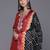 Women Rust Yoke Design Zari Kurta with Trousers & Dupatta