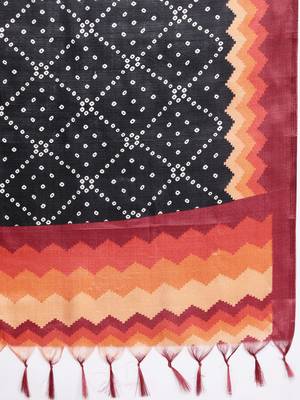 Women Rust Yoke Design Zari Kurta with Trousers & Dupatta 4