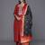 Women Rust Yoke Design Zari Kurta with Trousers & Dupatta