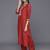 Women Rust Yoke Design Zari Kurta with Trousers & Dupatta