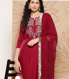 Women Ethnic Motifs Embroidered Sequinned Kurta with Trousers & With Dupatta