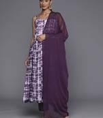 Printed Chanderi Silk Kurta with Trousers & Dupatta