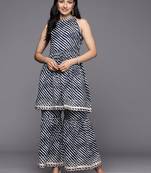 Leheriya Dyed Gotta Patti Kurti With Sharara