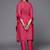 Striped Thread Work Chanderi Silk Kaftan Kurta with Trousers