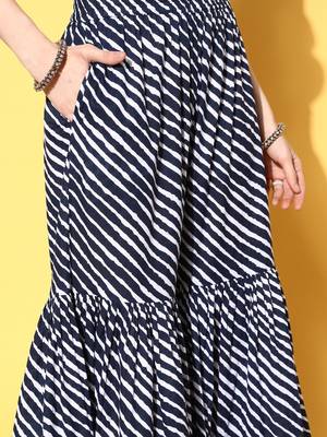 Women Leheriya Printed Mirror Work Kurta with Sharara & With Dupatta 6