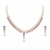 Pearl & pink stone necklace & earrings jewellery set drop pearl pendant, cz accents, bridal wear, matching earrings