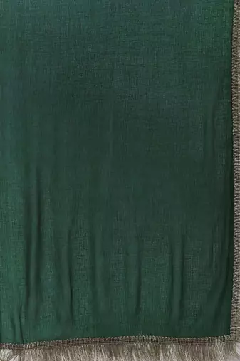 Women Green Yoke Design Mirror Work Kurta with Trousers & Dupatta
