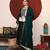 Women Green Yoke Design Mirror Work Kurta with Trousers & Dupatta