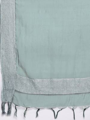 Women Green Ethnic Motifs Embroidered Kurta with Trousers & With Dupatta 5