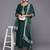 Women Green Ethnic Motifs Embroidered Kurta with Trousers & With Dupatta